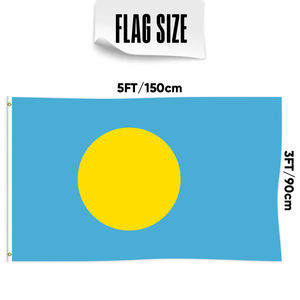 Bandiera di Palau personalizzata 3 x5ft bandiere appese per il paese di Gahumi Palauan - Product Image 3