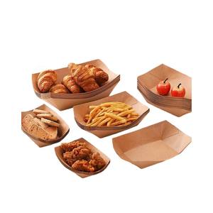 Plateau de service jetable rectangulaire en papier kraft pour frites et snacks – Solution à emporter recyclable - Product Image 5