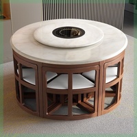 Ensemble table et chaises de salle à manger en marbre, style moderne minimaliste, table extensible pour la maison, meubles pour petit appartement, table pliante
