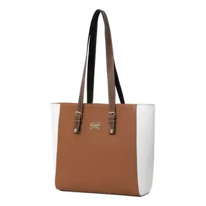 Sac fourre-tout pour femme Fana Adelle M3712, couleur camel, panneaux en microfibre, cuir synthétique, fermeture ouverte, toutes saisons - Product Image 3