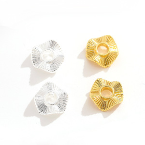 Nantong Wave Pattern <b>Spacer</b> <b>Rings</b> 18K Gold Silver Alloy Irregular Shape For Bracelet Making DIY Jewelry Accessories - Product Image 5