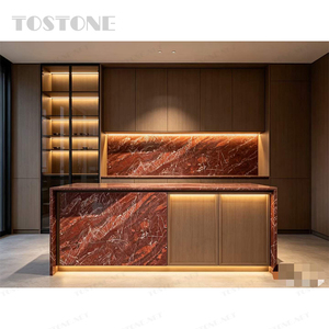 Dalle de quartzite polie Tostone, grand format, motif rouge naturel, finition brillante, pour une installation élégante de carrelage mural et de sol - Product Image 4