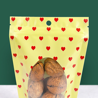 Emballage de sac en plastique imprimé sur mesure pour biscuits, fruits secs, noix, bonbons, aliments, sachet debout avec fermeture éclair et fenêtre