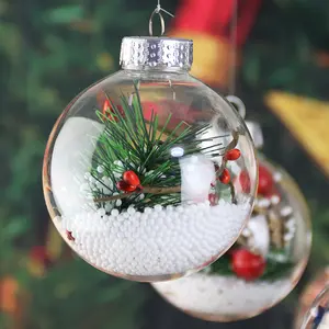 Grosir Natal bening ornamen plastik akrilik bening ornamen plastik bola dekorasi pesta pernikahan dengan ukuran yang berbeda