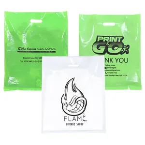 Custom Color Printed Factory Hot Sale Biodegradable Die-cut Plastic Bag with Handle