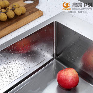 อ่างล้างจานสแตนเลส 304 แบบแฮนด์เมด ติดตั้งใต้เคาน์เตอร์ ผิวขัดเงา รูเดียว ทำความสะอาดง่าย - Product Image 3