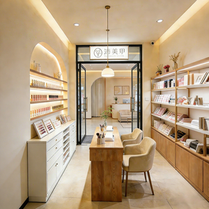 Juego de <span class=keywords><strong>Mesa</strong></span> y Silla de Manicura Profesional de Madera Moderna para Salón de Belleza con Colector de Polvo - Product Image 1