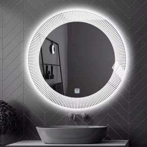 กระจกห้องน้ำ LED แบบกำหนดเองโรงแรมโรงแรมทรงกลมสามสีเงินตงกวนเงินแบบเรียบง่ายแก้วเงิน <span class=keywords><strong>Xinyi</strong></span> ตามภาพ60USD - Product Image 2