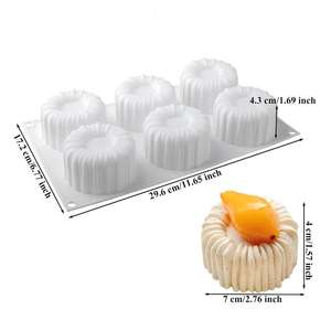 Moule en silicone rond à texture tricotée pour gâteaux à la crème anglaise et desserts au chocolat, moule à gâteau à la crème anglaise français - Product Image 4