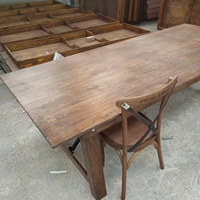 Vente en gros, table pliante rectangulaire en bois marron de 180 à 240cm pour événements, salle à manger de mariage en plein air, jardin de ferme portable