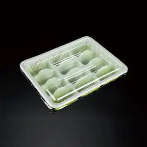 Disposable dumplings box package wonton meal box add thick plastic box with cover