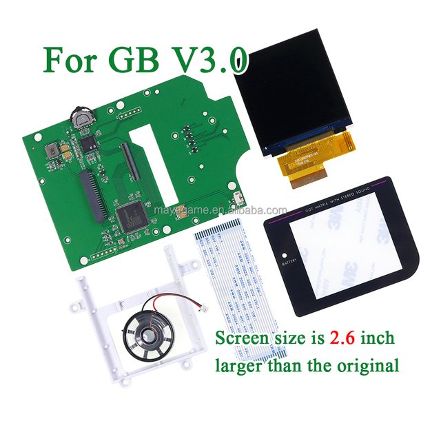 For GameBoy DMG 001 V3 Backlight LCD Screen High Brightness IPS Screen 2.6 Inch for GB V3.0 Console Replacement