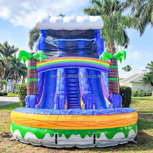 Tropikal palmiye ağaçları şişme slayt olay kiralama öğeleri satılık sıçrama ev su kaydırağı ticari su kaydırağı şişme - Product Image 3