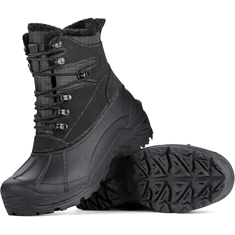 Nuevas llegadas de buena calidad, botas de nieve duraderas para exteriores para hombre, zapatos de esquí cálidos para invierno para hombre, botines con aislamiento impermeable a la venta