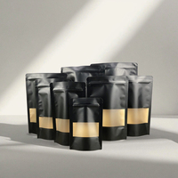 Pochettes debout colorées mates imprimées sur mesure fenêtre Doypack à fermeture éclair en plastique PE pour emballage alimentaire sacs en papier kraft
