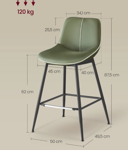 Tabourets <span class=keywords><strong>de</strong></span> <span class=keywords><strong>bar</strong></span> modernes en cuir synthétique <span class=keywords><strong>Lot</strong></span> <span class=keywords><strong>de</strong></span> 2 tabourets hauts chaises <span class=keywords><strong>de</strong></span> <span class=keywords><strong>bar</strong></span> pour î<span class=keywords><strong>lot</strong></span> <span class=keywords><strong>de</strong></span> cuisine tabourets <span class=keywords><strong>de</strong></span> <span class=keywords><strong>bar</strong></span> verts avec dossier ergonomique - Product Image 6