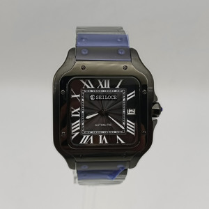 Montre mécanique automatique de luxe pour homme, cadran carré, acier inoxydable, verre saphir, aiguilles de haute qualité, 38 mm - Product Image 5