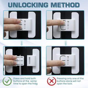 Baby Proofing Cabinet Locks Child Safety Adhesive Drawer Latches No Drill ABS Plastic for Kitchen Fridge Toilet Cupboard - Product Image 5