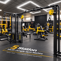 Appareil de musculation multifonctionnel Strongway Commercial 5 stations, machine de musculation multi-stations, crossover à câbles, équipement de musculation fonctionnel