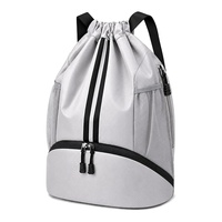 Sac à dos de sport à fermeture éclair, sac de sport pour la natation, sac de sport pour femmes et hommes, sac à cordon avec compartiment pour chaussures, poche étanche, bandoulière réglable, football