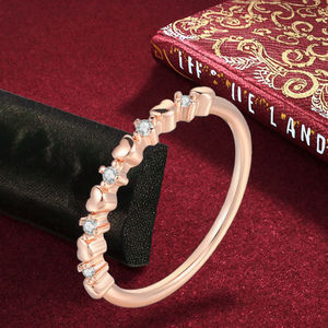 แหวนขนาดเล็กชุบทอง14K ของผู้หญิงคลาสสิกแหวนเพชรสวิสสีโรสโกลด์ผสมกับ R157-M หินเพทาย - Product Image 3