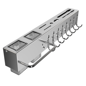 Wall-mounted <b>Kitchen</b> Knife Holder Rectangle Multi-functional Knife Rack With <b>Hooks</b> For Storage And Organization - Product Image 1