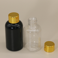 Flacon de soin pour la peau en plastique PET ambré avec bouchon à vis 50ml 80ml 100ml 120ml Flacon rond en plastique pour shampoing