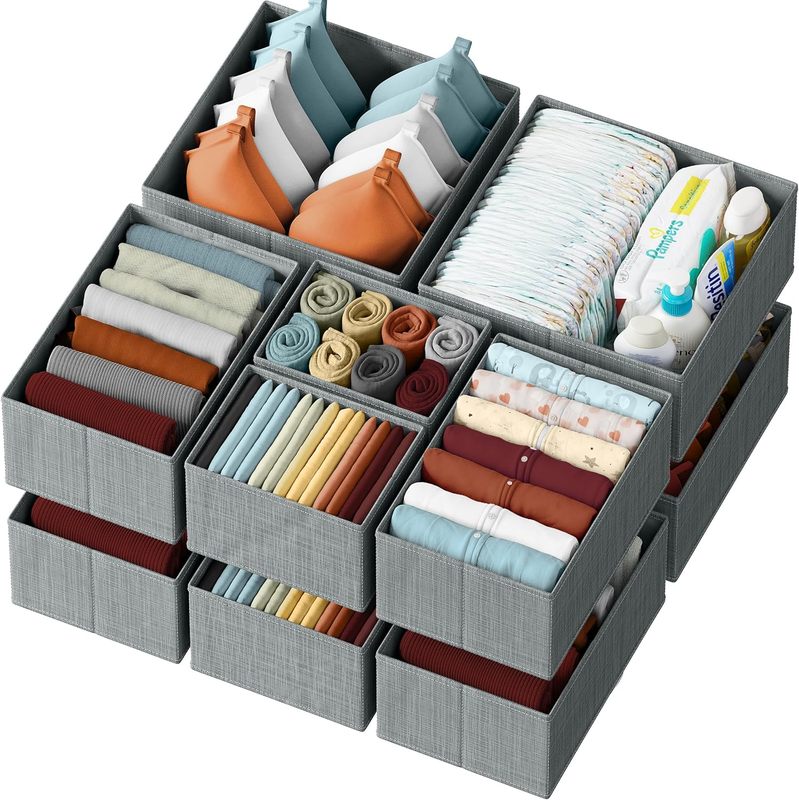 3 Pack Drawer Organizer Grey Storage