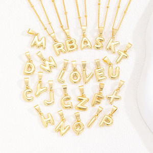Collar con Colgante de Letra en Forma de Burbuja, Chapado en <span class=keywords><strong>Oro</strong></span>, Estilo Moderno, de la A a la Z, para Aniversarios y Ocasiones Especiales - Product Image 3