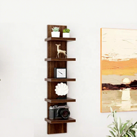 Étagère de rangement multi-niveaux en bois, étagère décorative pour salon et chambre à coucher, porte-revues en bois, organisation pratique des objets