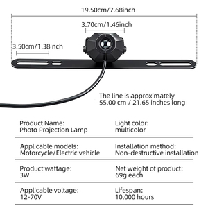 Projecteur LED universel pour moto, lampe aile œil d'ange, 7 couleurs alternées, motif au sol, accessoire de style pour moto - Product Image 3