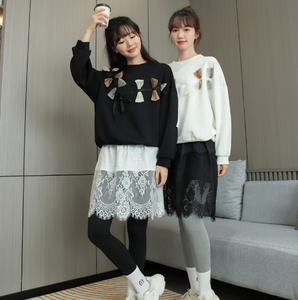 Ecowalson Lace Floral Fake Skirts for Women <strong>Shirt</strong> <strong>Extenders</strong> Adjustable Fake Top Lower Sweep Fake Hem Detachable Waist Underskirt - Product Image 5