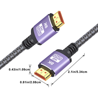 Câble HDMI ultra haute vitesse 8K jusqu'à 48 Gbps de taux de transfert, couleur profonde 240hz 48 bits