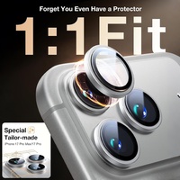 Protection d'objectif d'appareil photo AR AF compatible Flash en verre trempé pour iPhone 17 16 15 14 Pro Max 9H Résistant à l'huile