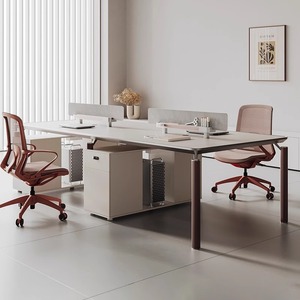 Modern Modular Office Workbench 2-8 Person Seater Staff Workstation Durable Wooden Panel Computer <b>Table</b> <b>Foldable</b> Design File - Product Image 1