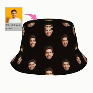 Custom Personalized Cartoon Face Design Bucket <b>Hat</b> for <b>Men</b> and Women Fashionable Summer Beach Fishing <b>Sun</b> Cap Daily Applicable - Product Image 2