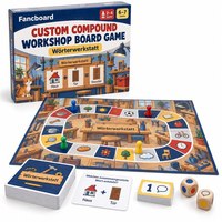 Jeu de société personnalisé Fancboard avec plateau en papier pliable en 4 parties, support multilingue, papier recyclable pour les 6-7 ans |   Allemand |   OEM/ODM