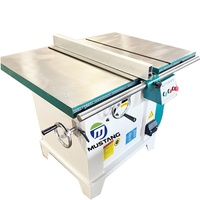 Scie à table circulaire horizontale Mustang MJ113TB 380V 3kW pour le travail du bois, diamètre de lame max. 405 mm, épaisseur 70 mm/95 mm
