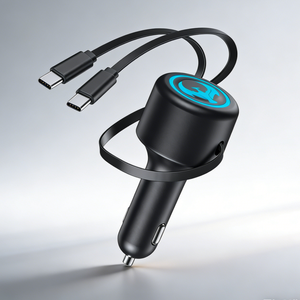 Factory Universal 4 in 1 Retractable Car Charger for phone Fast Charging USB C and iPhone Car Charger Adapter - Product Image 6