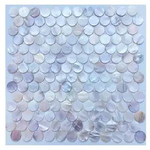 Regenboog penny ronde shell mozaïek tegel parelmoer cirkel chip iriserende kleurrijke mozaïek tegel spiegel back splash badkamer