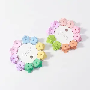 10pcs/set Mini Flower Hairpin Children's Small Matte Hair Claws Grip 10Pcs/Set Colorful Baby Girls Cute Clips Accessories