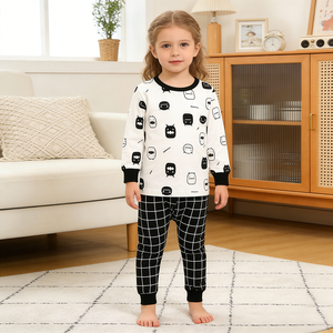 Ensemble de pyjamas pour enfants, filles et garçons, printemps automne, coton respirant, manches longues, vêtements de nuit unisexes pour tout-petits, ensemble de vêtements pour enfants, vente en gros - Product Image 2