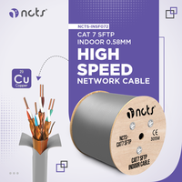 Câble Internet intérieur haute vitesse NCTS Cat7 SFTP en cuivre 4 paires CCA avec gaine en feuille de PVC 500 MHz CE RoHS FCC Exportateur personnalisé