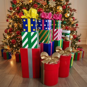 Décoration <span class=keywords><strong>de</strong></span> Noël en fibre <span class=keywords><strong>de</strong></span> verre, grandes boîtes cadeaux, boîte cadeau géante <span class=keywords><strong>de</strong></span> Noël en résine pour l'extérieur, pour les fêtes - Product Image 1