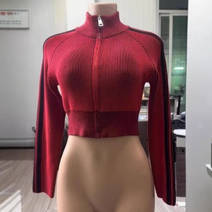 Cárdigan de punto de manga larga para mujer, nueva Chaqueta corta ajustada de Cuello medio alto para primavera y otoño con temperamento de mujer de estilo coreano - Product Image 6