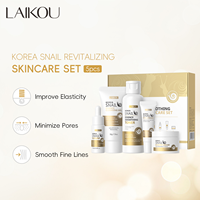 Ensemble de soins de la peau LAIKOU Corée à l'essence d'escargot, 5 pièces |   Ensemble de soins coréens à la mucine d'escargot anti-âge, hydratant et lissant
