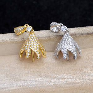 Pendentif de luxe en argent 925, grand chapeau couvrant la tête, cache-cernes, accessoires de bricolage et produit semi-fini pour bijoux en perles - JG5906 - Product Image 2