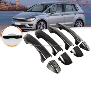 Para 2015-2020 <span class=keywords><strong>Volkswagen</strong></span> VW Golf Sportsvan <span class=keywords><strong>SV</strong></span>, juego de cubierta de manija de puerta de coche negro brillante, pegatina embellecedora, accesorios para coche - Product Image 1