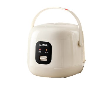 Mini olla arrocera Supor de 1,6 L con forma de tambor, eléctrica portátil con olla interior de cerámica para uso de 1-2 personas - Product Image 1