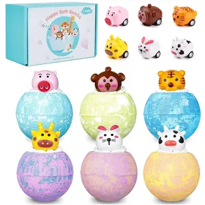 Amazing Toys Wholesale Private Label Colors Custom Rich Foaming Fizzy Bath Bomb With Surprise Toys